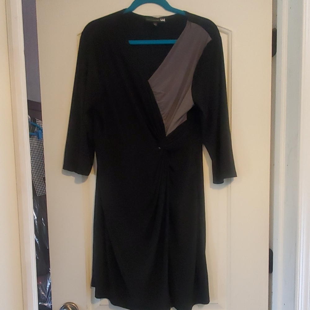 Black and grey Anthony dress with knot detail